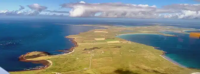 Flugtour mit dem Ultraleichtflugzeug nach Schottland und zu den Orkney-Inseln